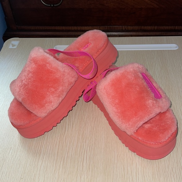 UGG Shoes | Ugg Pink And Coral Platform Disco Slides Nwt 9 | Poshmark